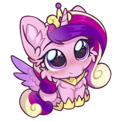 Size: 1000x1000 | Tagged: safe, artist:dorkmark, derpibooru import, princess cadance, alicorn, pony, blushing, chibi, cute, cutedance, female, g4, heart, image, looking at you, mare, png, simple background, solo, spread wings, transparent background, wings