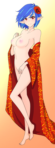 Size: 1280x3392 | Tagged: suggestive, artist:jonfawkes, derpibooru import, vinyl scratch, human, breasts, busty vinyl scratch, clothes, humanized, image, kimono (clothing), nudity, png