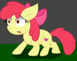 Size: 774x610 | Tagged: safe, artist:cmara, derpibooru import, apple bloom, earth pony, pony, apple bloom's bow, bow, female, filly, foal, hair bow, image, png, scared, solo