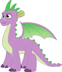 Size: 1953x2266 | Tagged: safe, artist:red4567, derpibooru import, spike, dragon, g5, my little pony: make your mark, my little pony: tell your tale, spoiler:my little pony: make your mark, dragon lord spike, image, older, older spike, png, quadrupedal, quadrupedal spike, simple background, solo, spike (g5), transparent background, vector, winged spike, wings