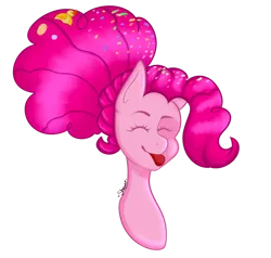 Size: 828x789 | Tagged: safe, artist:shqnnyhere, derpibooru import, pinkie pie, earth pony, pony, bust, female, g4, image, png, simple background, solo, tongue out, transparent background