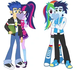 Size: 750x681 | Tagged: safe, artist:zmcdonald09, derpibooru import, flash sentry, rainbow dash, sci-twi, soarin', twilight sparkle, human, equestria girls, female, flashlight, image, jpeg, male, ship:sci-flash, shipping, soarindash, straight