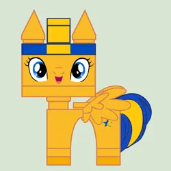 Size: 800x800 | Tagged: safe, artist:mlpfan3991, derpibooru import, oc, oc:flare spark, pegasus, pony, g4, image, jpeg, lego, simple background, solo, the lego movie, unikitty