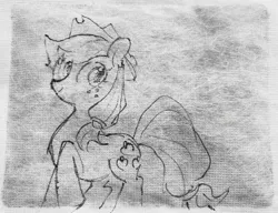 Size: 2160x1660 | Tagged: safe, artist:metaruscarlet, derpibooru import, applejack, earth pony, pony, applejack's hat, cowboy hat, cutie mark, freckles, g4, hat, image, jpeg, ponytail, raised hoof, solo, traditional art