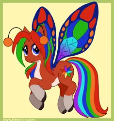Size: 850x906 | Tagged: safe, artist:iveechan, derpibooru import, oc, oc:alynna, unofficial characters only, flutter pony, pony, flying, image, multicolored hair, png, rainbow hair, solo