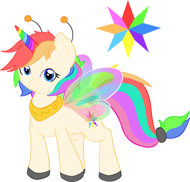 Size: 4000x3831 | Tagged: safe, artist:bluebean, derpibooru import, oc, oc:alynna, unofficial characters only, alicorn, flutter pony, pony, antenna, butterfly wings, commission, cutie mark, female, flutter pony alicorn, high res, horn, image, jewelry, mare, multicolored hair, png, rainbow, rainbow hair, regalia, simple background, smiling, solo, transparent background, wings