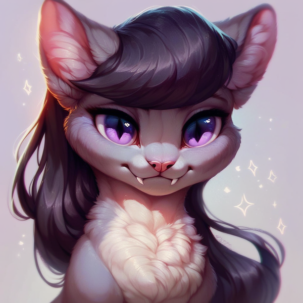 Size: 1024x1024 | Tagged: safe, ai content, derpibooru import, machine learning generated, prompter:doom9454, stable diffusion, octavia melody, cat, bust, catified, cute, fangs, fluffy, generator:pony diffusion v6 xl, image, png, portrait, species swap