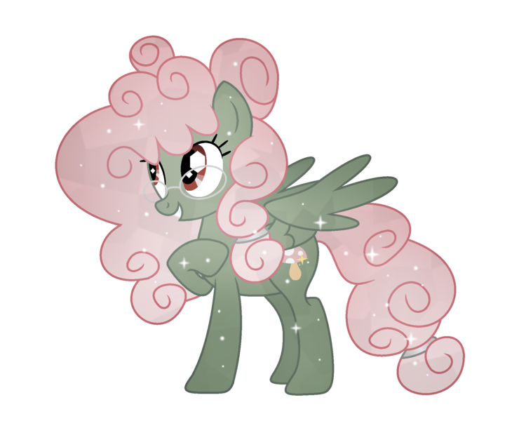 Size: 2007x1627 | Tagged: safe, artist:darbypop1, derpibooru import, oc, oc:pixie crystal, crystal pony, pegasus, pony, crystallized, female, glasses, image, mare, png, simple background, solo, transparent background