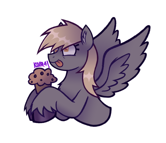 Size: 4134x3541 | Tagged: safe, artist:mxmx fw, derpibooru import, derpy hooves, pegasus, pony, chest fluff, cute, derpabetes, food, happy, image, muffin, png, simple background, solo, spread wings, sticker, tongue out, transparent background, unshorn fetlocks, wings