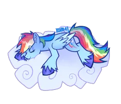 Size: 4134x3541 | Tagged: safe, artist:mxmx fw, derpibooru import, rainbow dash, pegasus, pony, cloud, ear fluff, image, lying down, png, simple background, sleeping, solo, transparent background, unshorn fetlocks, wings