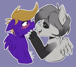 Size: 830x727 | Tagged: safe, artist:cozziesart, ponerpics import, ponybooru import, oc, pony, female, image, jpeg, looking at each other, male, mare