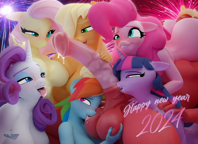 Size: 3840x2800 | Tagged: explicit, artist:hooves-art, derpibooru import, applejack, big macintosh, fluttershy, pinkie pie, rainbow dash, rarity, twilight sparkle, anthro, earth pony, pegasus, unicorn, 2024, 3d, 4k, ahegao, applecest, applemac, ball fondling, ball licking, balloonbutt, balls, belly button, big balls, big breasts, big dickentosh, big macintosh gets all the mares, big penis, blender, blushing, breasts, brother and sister, busty applejack, busty fluttershy, busty pinkie pie, busty rainbow dash, busty rarity, butt, cock worship, cum, cunnilingus, drool, drool string, erection, facial, female, fireworks, floppy ears, fluttermac, grope, group sex, hand on shoulder, happy new year, happy new year 2024, high res, holiday, horsecock, huge penis, image, impossibly large penis, incest, large butt, licking, licking cock, male, mane six, nudity, open mouth, oral, orgy, penis, pinkiemac, png, rainbowmac, rarimac, sex, shipping, siblings, straight, symmetrical docking, tongue out, twimac, wide hips