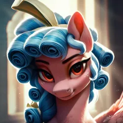 Size: 1024x1024 | Tagged: safe, ai content, derpibooru import, machine learning generated, prompter:maresforever, stable diffusion, cozy glow, pegasus, pony, bedroom eyes, g4, generator:purplesmart.ai, image, looking at you, older, older cozy glow, png, solo