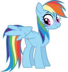 Size: 3997x4218 | Tagged: safe, artist:iamaveryrealperson, derpibooru import, part of a set, rainbow dash, pegasus, pony, 2021, base used, blushing, female, g4, happy, image, looking at someone, looking at something, mare, png, simple background, smiling, solo, transparent background, wings