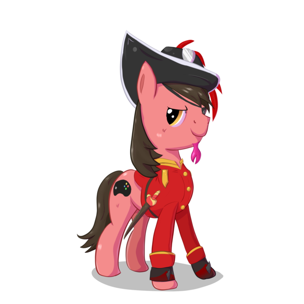 Size: 2000x2000 | Tagged: safe, artist:ace play, derpibooru import, oc, oc:ace play, unofficial characters only, earth pony, pony, belt, clothes, cutlass, eyepatch, facial hair, goatee, hat, image, male, pinkie pie cutie mark, png, simple background, solo, stallion, sword, transparent background, weapon