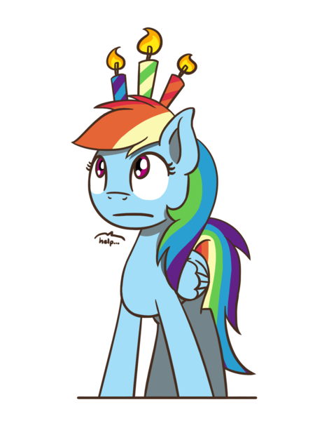 Size: 1350x1800 | Tagged: safe, artist:flutterluv, derpibooru import, rainbow dash, pegasus, pony, adorable distress, candle, cute, image, png, rainbow dash day, simple background, solo, transparent background