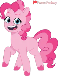 Size: 2000x2622 | Tagged: safe, artist:frownfactory, derpibooru import, pinkie pie, earth pony, pony, g5, my little pony: tell your tale, female, image, mare, png, simple background, smiling, solo, transparent background, vector