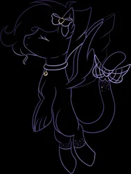 Size: 2539x3351 | Tagged: safe, artist:thecommandermiky, derpibooru import, oc, oc:miky command, unofficial characters only, pegasus, pony, bell, bell collar, black background, bow, cat tail, collar, hair bow, image, paws, pegasus oc, png, simple background, solo, tail, tail bow, wings
