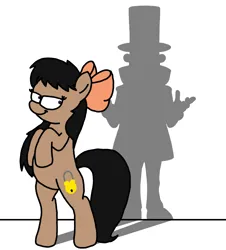 Size: 3023x3351 | Tagged: safe, artist:professorventurer, derpibooru import, oc, oc:victoria london, earth pony, pony, bipedal, broad, image, not octavia, png, professor layton, shadow, silhouette