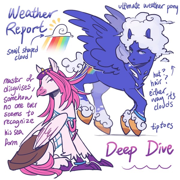 Size: 2048x2048 | Tagged: safe, artist:regularcitrus, derpibooru import, ponified, hippogriff, pegasus, pony, alternate name, alternate universe, anime, crossover, image, jojo's bizarre adventure, jpeg, long description, mlp x jojo, narciso anasui, simple background, stone ocean, weather report, white background