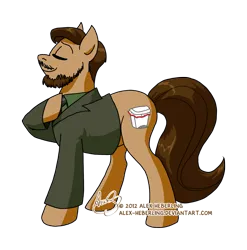 Size: 1155x1171 | Tagged: dead source, safe, artist:alex-heberling, derpibooru import, ponified, earth pony, pony, brows held high, channel awesome, facial hair, image, male, oancitizen, png, simple background, solo, stallion, tgwtg, that guy with the glasses, transparent background