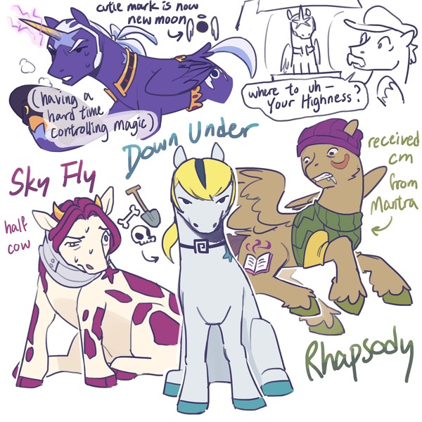 Size: 2048x2048 | Tagged: safe, artist:regularcitrus, derpibooru import, ponified, alicorn, cow, cow pony, earth pony, pegasus, pony, alternate name, alternate universe, anime, crossover, donatello versus, enrico pucci, image, jojo's bizarre adventure, jpeg, long description, mlp x jojo, race swap, rikiel, simple background, stone ocean, ungalo, white background