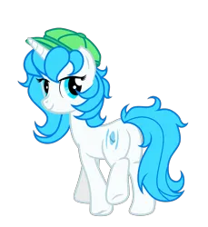 Size: 3154x3438 | Tagged: safe, artist:equestria secret guard, derpibooru import, oc, oc:blueblaze stardust, unofficial characters only, pony, unicorn, butt, female, hat, high res, horn, image, looking at you, looking back, mare, plot, png, rear view, simple background, smiling, solo, transparent background, unicorn oc, walking