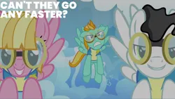 Size: 2000x1125 | Tagged: safe, derpibooru import, edit, edited screencap, editor:quoterific, screencap, lightning dust, meadow flower, mercury, starry eyes (character), wonderbolts academy, g4, image, png