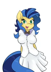 Size: 4302x6000 | Tagged: safe, alternate version, artist:ambris, derpibooru import, oc, oc:milky way, unofficial characters only, anthro, pony, absurd resolution, bowtie, clothes, dress, explicit source, female, image, looking at you, mare, multiple variants, png, simple background, solo, white background
