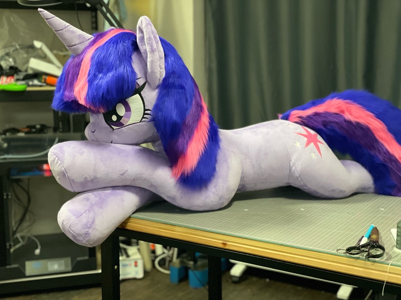 Size: 4032x3024 | Tagged: safe, artist:megatarot, derpibooru import, twilight sparkle, pony, unicorn, female, fluffy, g4, high res, image, irl, jpeg, life size, photo, plushie, solo