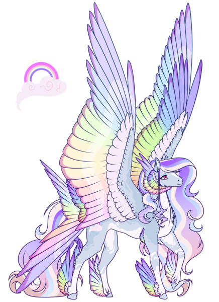 Size: 1920x2644 | Tagged: safe, artist:oneiria-fylakas, derpibooru import, oc, unofficial characters only, pegasus, pony, feathered fetlocks, female, image, magical lesbian spawn, mare, offspring, parent:princess celestia, parent:rainbow dash, parents:dashlestia, png, solo, tail, tail feathers