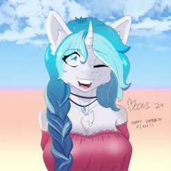 Size: 1250x1250 | Tagged: safe, artist:mooons, derpibooru import, oc, oc:bubble lee, unofficial characters only, anthro, pony, unicorn, anthro oc, body freckles, braid, breasts, clothes, digital art, female, freckles, horn, image, mare, png, solo