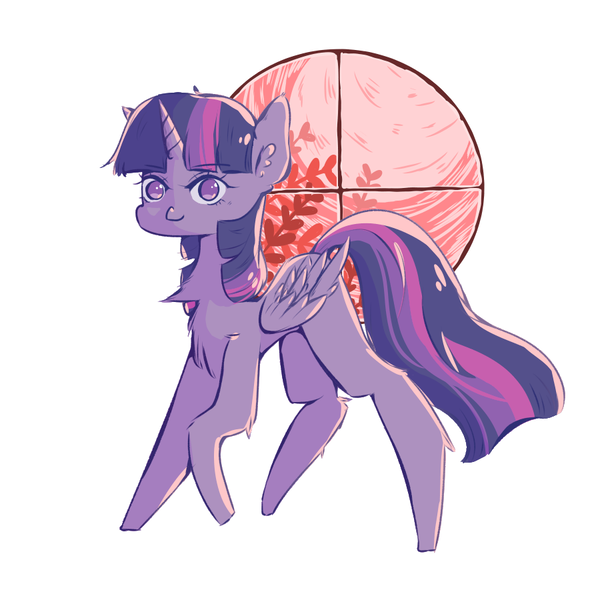 Size: 900x900 | Tagged: safe, artist:cuaaa, derpibooru import, twilight sparkle, twilight sparkle (alicorn), alicorn, pony, chest fluff, female, image, looking at you, mare, missing cutie mark, png, simple background, smiling, smiling at you, solo, white background, window