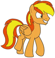 Size: 396x422 | Tagged: safe, artist:noi kincade, derpibooru import, oc, oc:firey ratchet, unofficial characters only, pegasus, pony, g4, image, male, png, simple background, smiling, solo, stallion, transparent background