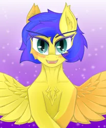 Size: 1200x1451 | Tagged: safe, artist:門久, derpibooru import, oc, unofficial characters only, pegasus, pony, semi-anthro, chest fluff, collarbone, ear fluff, female, image, looking at you, mare, open mouth, png, solo, spread wings, sternocleidomastoid, wings