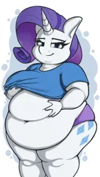 Size: 2160x3840 | Tagged: suggestive, artist:andesblorps, derpibooru import, rarity, anthro, unicorn, 4k, bbw, belly, belly button, belly grab, big belly, breasts, busty rarity, fat, female, high res, image, jpeg, obese, raritubby, solo, solo female, ssbbw