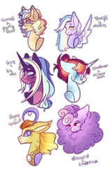 Size: 1374x2177 | Tagged: safe, artist:alawdulac, artist:sleepy-nova, derpibooru import, oc, unofficial characters only, changepony, earth pony, hybrid, pegasus, pony, unicorn, female, image, interspecies offspring, magical gay spawn, magical lesbian spawn, mare, offspring, parent:big macintosh, parent:derpy hooves, parent:discord, parent:moondancer, parent:party favor, parent:princess cadance, parent:rainbow dash, parent:starlight glimmer, parent:sunset shimmer, parent:trixie, parents:discodance, parents:thoraxburst, parents:trixmac, png, simple background, transparent background