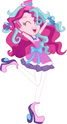 Size: 4687x8699 | Tagged: safe, artist:shootingstarsentry, derpibooru import, oc, oc:sweetie treat, equestria girls, absurd resolution, clothes, dress, female, g4, image, offspring, parent:cheese sandwich, parent:pinkie pie, parents:cheesepie, png, simple background, socks, solo, stockings, thigh highs, transparent background