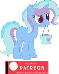 Size: 1706x2125 | Tagged: safe, artist:pure-blue-heart, derpibooru import, oc, unofficial characters only, pony, unicorn, bag, female, horn, image, mare, patreon, patreon logo, patreon reward, png, simple background, transparent background, unicorn oc, watermark