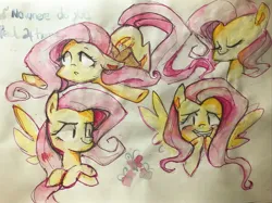 Size: 2667x2000 | Tagged: safe, artist:meowmeows, artist:meowmeows4872, derpibooru import, fluttershy, pegasus, pony, crossed arms, female, image, jpeg, mare, solo, traditional art