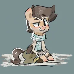 Size: 1330x1330 | Tagged: safe, artist:meowmeows, artist:meowmeows4872, derpibooru import, ponified, earth pony, pony, clothes, grin, image, jpeg, male, nathan drake, pants, scarf, smiling, solo, stallion, teeth, uncharted
