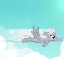 Size: 2048x2048 | Tagged: safe, derpibooru import, edit, vector edit, silverspeed, pegasus, pony, cloud, female, flying, g4, image, mare, png, ponygram, sky, solo, vector