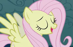 Size: 1133x743 | Tagged: safe, derpibooru import, screencap, fluttershy, pegasus, pony, season 2, the return of harmony, cropped, discorded, female, flutterbitch, fluttercruel, g4, image, laughing, mare, png, smug, solo, spread wings, wings