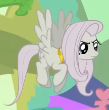 Size: 216x217 | Tagged: safe, derpibooru import, screencap, fluttershy, pegasus, pony, season 2, the return of harmony, cropped, discorded, element of kindness, female, flutterbitch, fluttercruel, flying, frown, g4, image, mare, png, solo