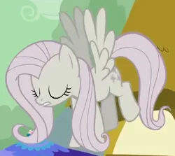 Size: 429x382 | Tagged: safe, derpibooru import, screencap, fluttershy, pegasus, pony, season 2, the return of harmony, cropped, discorded, eyes closed, female, flutterbitch, fluttercruel, flying, g4, image, mare, png