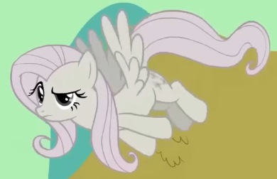 Size: 390x252 | Tagged: safe, derpibooru import, screencap, fluttershy, pegasus, pony, season 2, the return of harmony, cropped, discorded, eyebrows, female, flutterbitch, fluttercruel, flying, g4, image, looking at someone, mare, offscreen character, png, raised eyebrow, solo