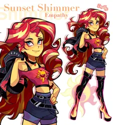 Size: 1910x2048 | Tagged: safe, artist:libbly_libby, derpibooru import, sunset shimmer, human, equestria girls, clothes, female, g4, high heels, image, jpeg, long hair, midriff, shoes, simple background, solo, white background
