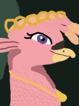 Size: 156x210 | Tagged: safe, artist:goofyartist4451, derpibooru import, oc, oc:gabriela eagleclaw, unofficial characters only, gryphon, equestria at war mod, bust, female, goofy, griffon oc, image, jewelry, png, portrait, purple eyes, regalia, simple background, solo