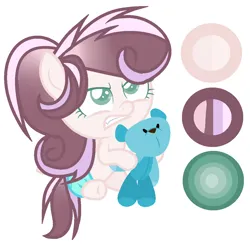 Size: 1066x1048 | Tagged: safe, artist:thunderspeedyt, derpibooru import, oc, oc:rasberry fluff, unofficial characters only, pegasus, pony, baby, baby pony, base used, female, filly, foal, g4, image, offspring, parent:pound cake, parent:princess flurry heart, parents:poundflurry, plushie, png, simple background, solo, teddy bear, white background