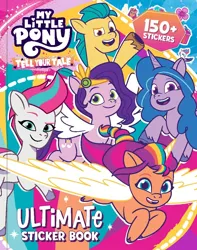Size: 853x1082 | Tagged: safe, derpibooru import, official, hitch trailblazer, izzy moonbow, pipp petals, sunny starscout, zipp storm, alicorn, earth pony, pegasus, unicorn, g5, my little pony: tell your tale, 2d, australia, book, coloring book, cover, flying, image, jpeg, looking at you, merchandise, smiling, smiling at you, target